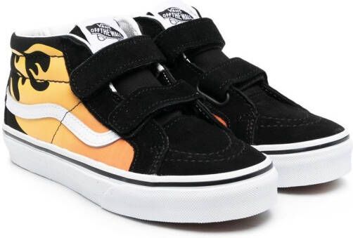 Vans Kids Old Skool flame-print sneakers Black