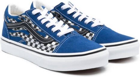Vans Kids Old Skool reflective-print sneakers Blue