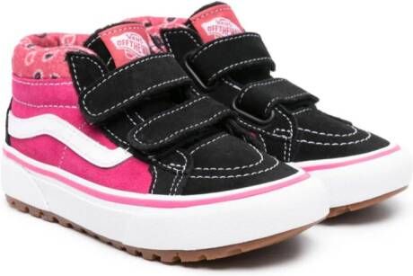 Vans Kids Sk8-Mid touch-strap suede sneakers Pink