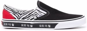 Vans Korean Typography slip-on shoes Black