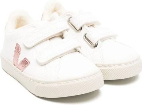 VEJA Kids Esplar touch-strap leather sneakers White