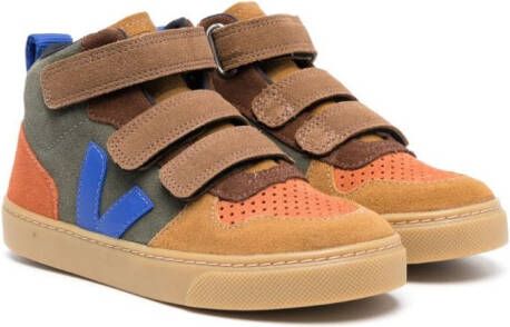 VEJA Kids high-top touch-strap sneakers Brown