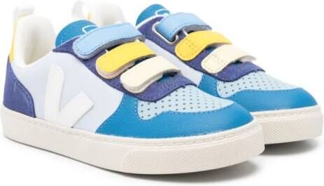 VEJA Kids logo appliqué touch-strap sneakers Blue
