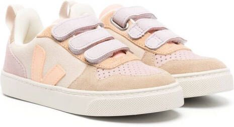 VEJA Kids logo-patch touch-strap sneakers Brown