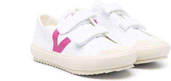 VEJA Kids logo-print touch-strap canvas sneakers White