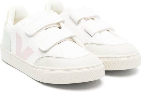 VEJA Kids touch-strap logo-patch sneakers White
