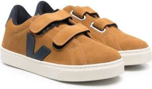 VEJA Kids touch-strap low-top sneakers Brown
