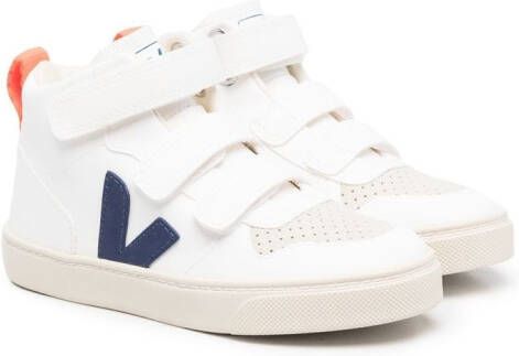 VEJA Kids V-10 Mid touch-strap sneakers White