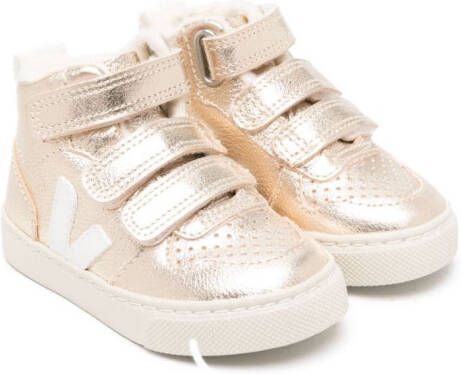 VEJA Kids V-10 touch-strap sneakers Gold