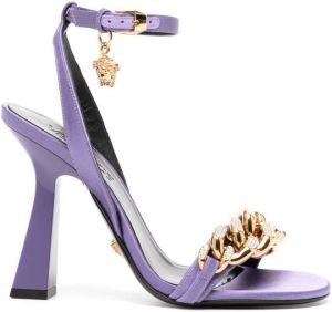 Versace 100mm leather chain-link sandals Purple