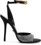 Versace Safety-Pin 125mm rhinestone-embellished sandals Black - Thumbnail 1