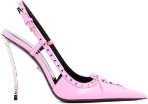Versace 120mm slingback leather pumps Pink