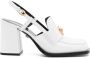 Versace 85mm slingback loafer pumps White - Thumbnail 1