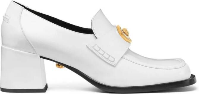 Versace Alia leather loafers White