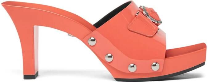Versace Medusa Buckle patent leather clogs Pink