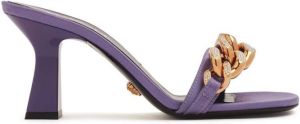 Versace chain-detail 70mm mule sandals Purple