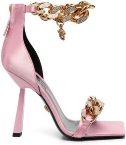 Versace chain-link detail 115mm sandals Pink