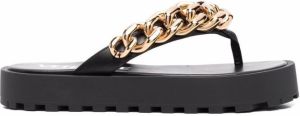 Versace chain-link strap flip flops Black