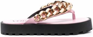 Versace chain-link strap sandals Pink