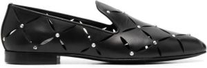 Versace cut-out leather loafers Black