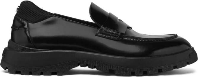 Versace Elios Medusa-plaque leather loafers Black