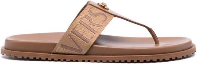 Versace Allover sandals Brown