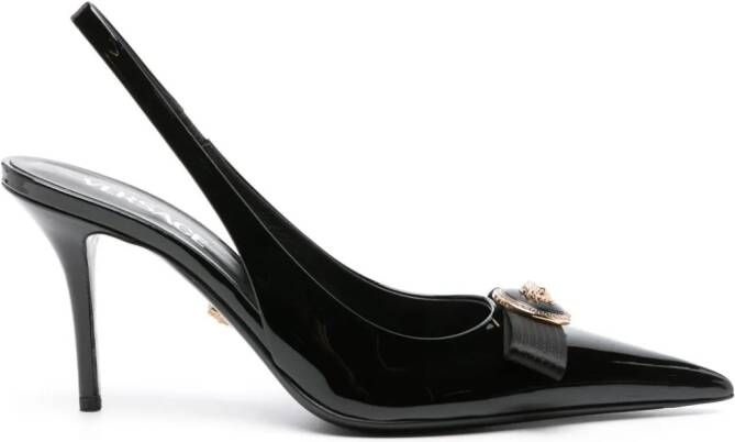 Versace Gianni Ribbon 85mm slingback pumps Black