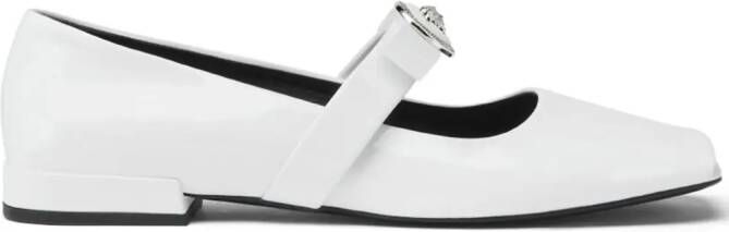 Versace Gianni Ribbon ballerina shoes White