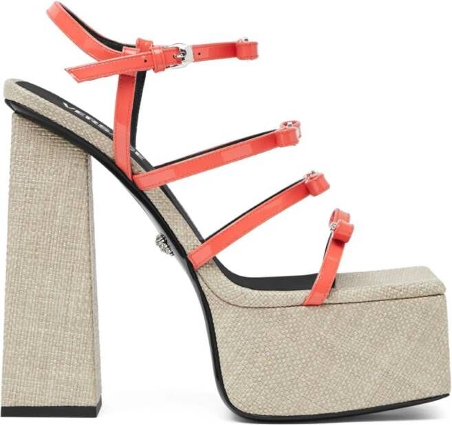 Versace Gianni Ribbon platform sandals Orange