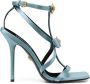 Versace Gianni ribbon satin caged sandals Blue - Thumbnail 1
