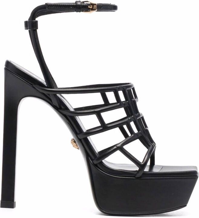 Versace Greca 150mm cage sandals Black