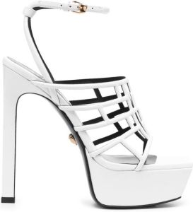 Versace Greca 150mm cage sandals White