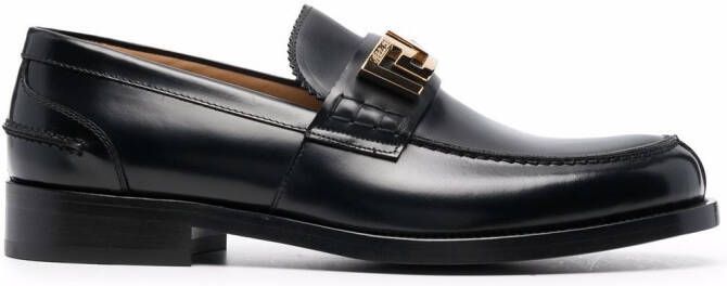 Versace Greca leather loafers Black