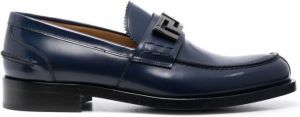Versace Greca-detail leather loafers Blue