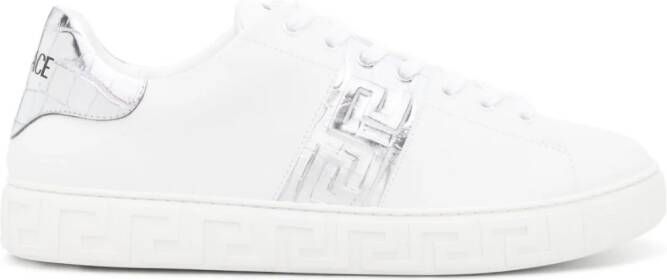 Versace Greca-detail leather sneakers White