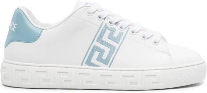 Versace Greca-embroidered lace-up sneakers White