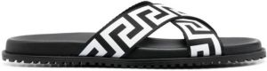 Versace Greca leather sandals Black
