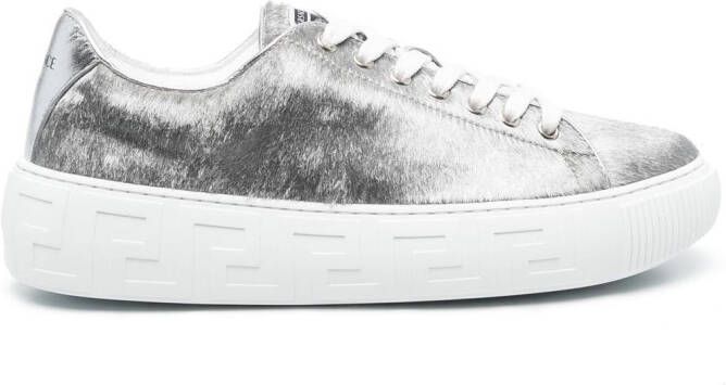Versace Greca low-top lace-up sneakers Silver