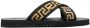 Versace Greca-motif crossover-strap sandals Black - Thumbnail 1