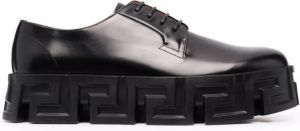 Versace Greca-pattern ridged-sole lace-up shoes Black