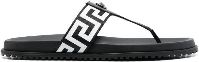 Versace Greca thong-strap sandals Black
