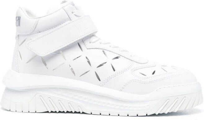 Versace high-top leather sneakers White