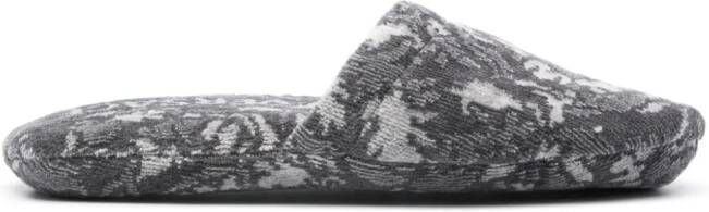 Versace jacquard cotton-blend slippers Grey