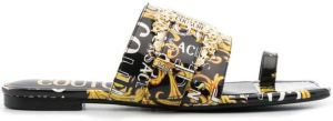Versace Jeans Couture 15mm baroque pattern-print open-toe mules Black