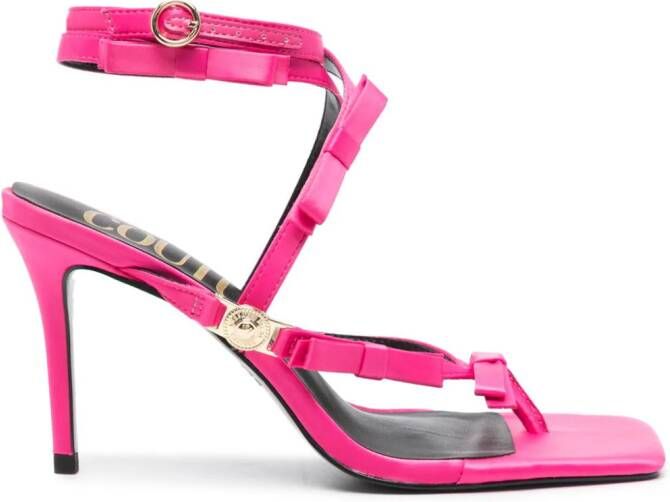 Versace Jeans Couture 85mm bow-embellished sandals Pink