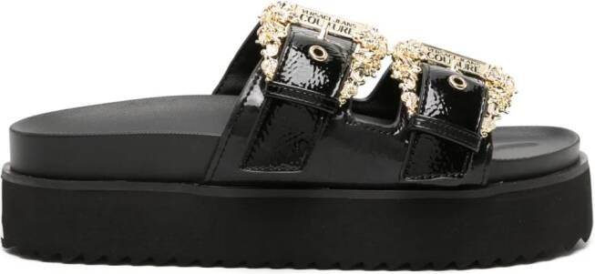 Versace Jeans Couture Arizona double-buckle sandals Black