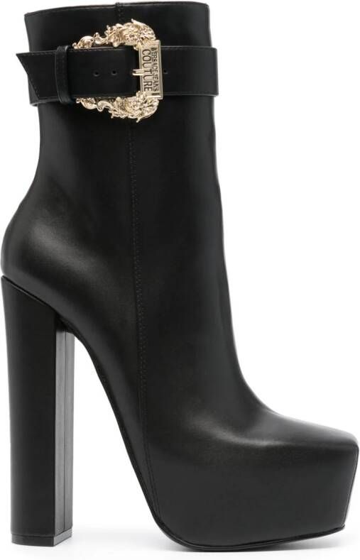 Versace Jeans Couture Barocco-buckle 140mm platform boots Black