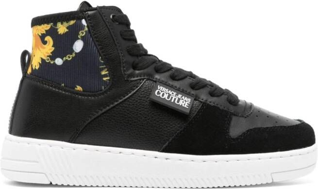 Versace Jeans Couture Barocco-panel high-top sneakers Black