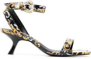 Versace Jeans Couture Barocco-print buckled sandals Black