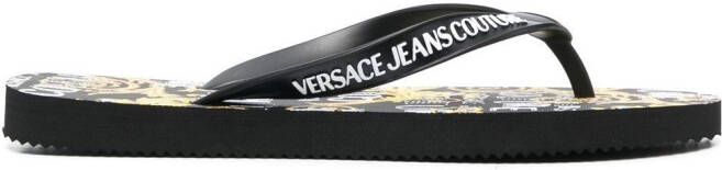 Versace Jeans Couture 'Barocco' print flip flops Black